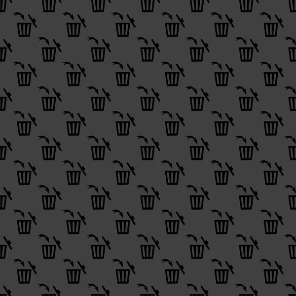 çöp kutusu web simgesi. düz tasarım. Dikişsiz desen gri.