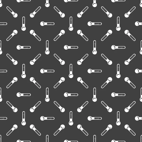 Thermometer. web icon. flat design. Seamless gray pattern. — Stock Vector