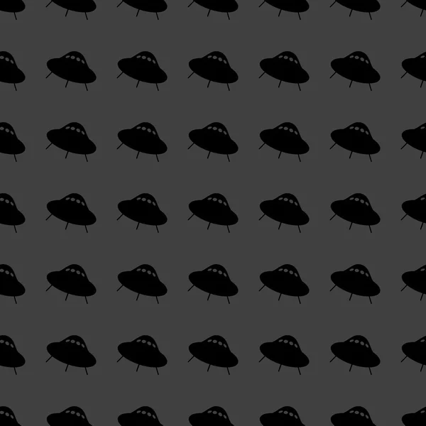 Ikona webové UFO. plochý design. šedý vzor bezešvé. — Stockový vektor