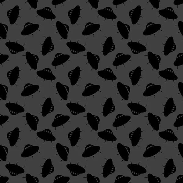 UFO web icon. flat design. Seamless gray pattern. — Stock Vector