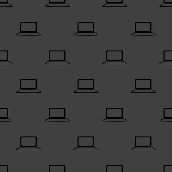 Icône web pour ordinateur portable. design plat. Modèle gris sans couture . — Image vectorielle