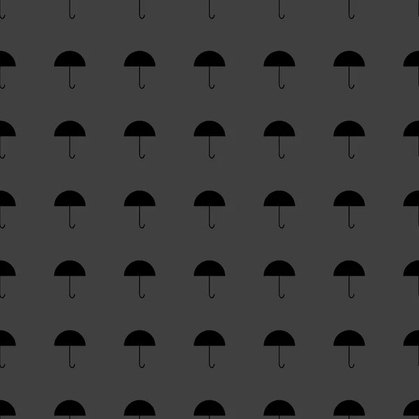 Icono web de paraguas. diseño plano. Patrón gris inconsútil . — Archivo Imágenes Vectoriales