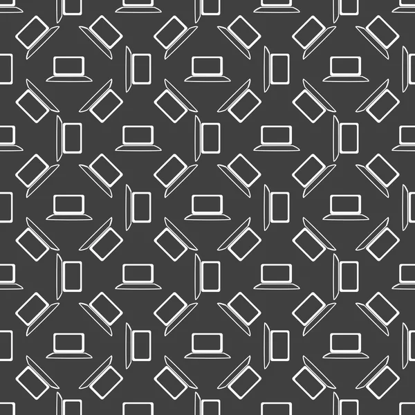 Notebook spindelväv ikonen. platt design. sömlös grå mönster. — Stock vektor