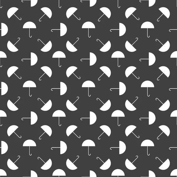 Umbrella web icon. flat design. Seamless gray pattern. — Stock Vector