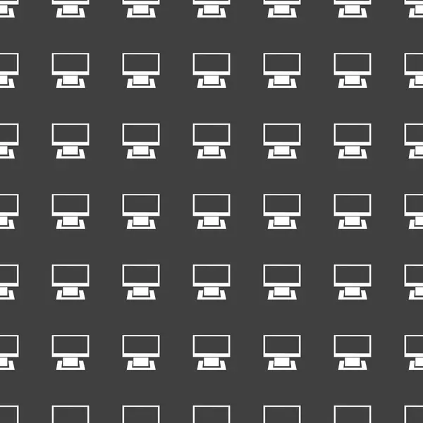 Bilgisayar web simgesi. düz tasarım. Dikişsiz desen gri. — Stok Vektör