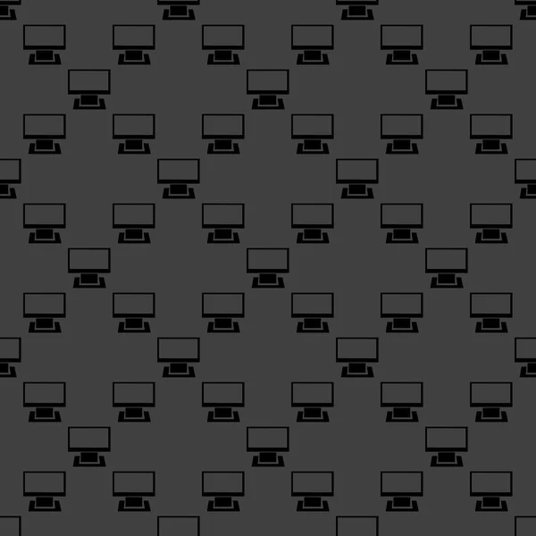 Web computerpictogram. platte ontwerp. naadloze grijs patroon. — Stockvector