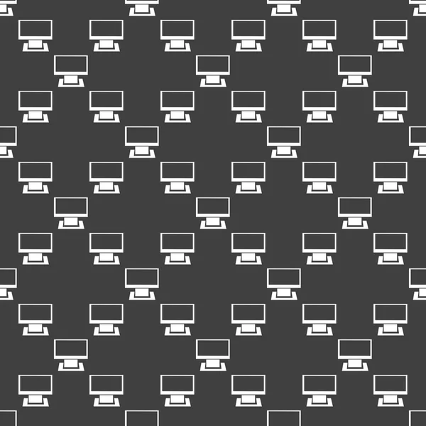 Bilgisayar web simgesi. düz tasarım. Dikişsiz desen gri. — Stok Vektör
