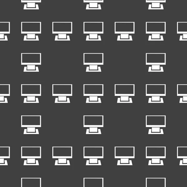 Web computerpictogram. platte ontwerp. naadloze grijs patroon. — Stockvector