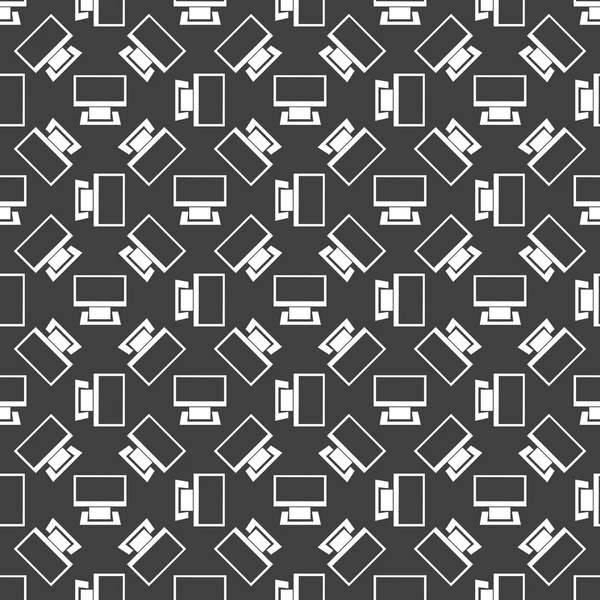 Icona web del computer. design piatto. Modello grigio senza cuciture . — Vettoriale Stock