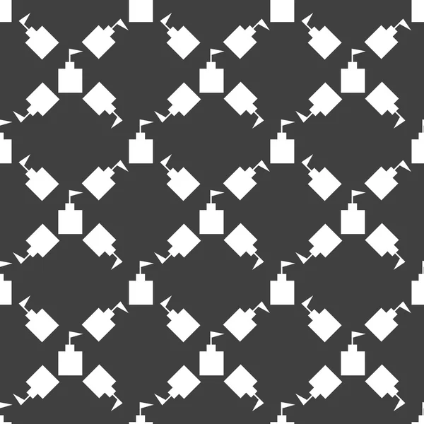 Toren web pictogram. platte ontwerp. naadloze grijs patroon. — Stockvector