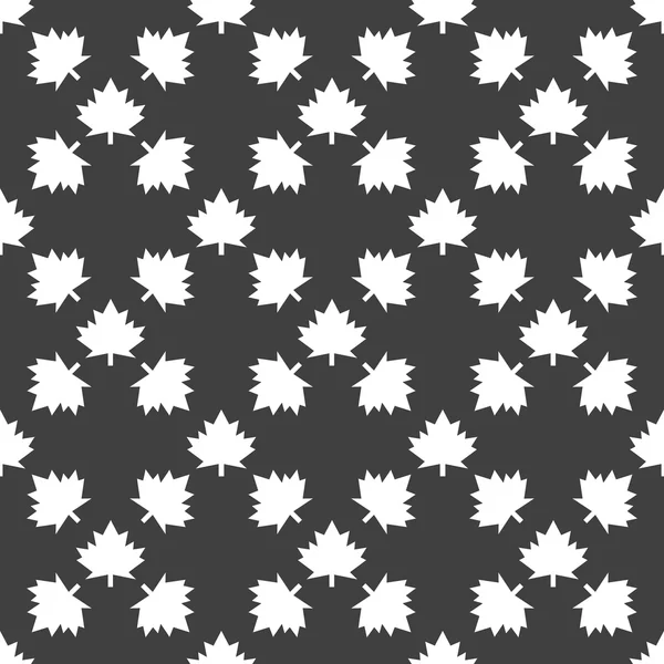 Maple leaf wb pictogram. platte ontwerp. naadloze grijs patroon. — Stockvector