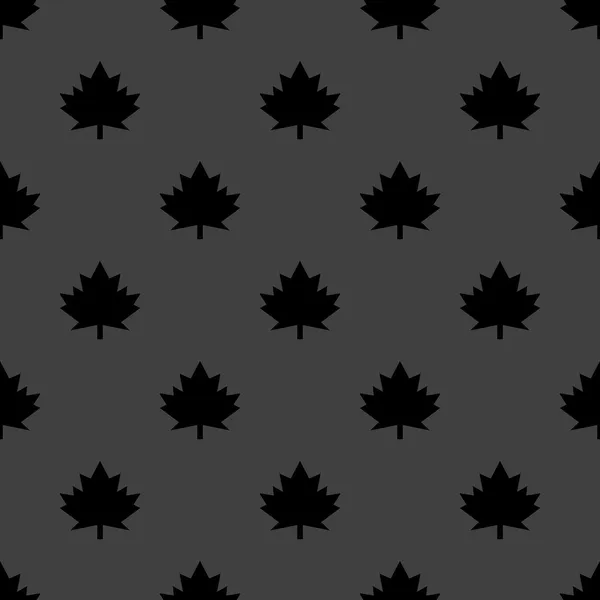 Maple Leaf wb icon. плоский дизайн. Бесшовный серый узор . — стоковый вектор