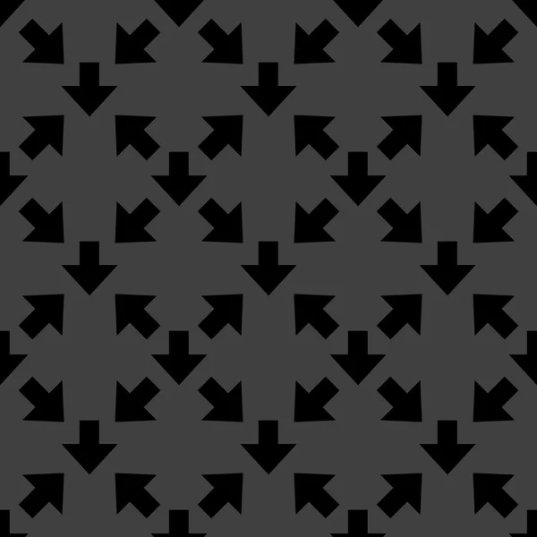 Onderaan Pijl web pictogram. platte ontwerp. naadloze grijs patroon. — Stockvector