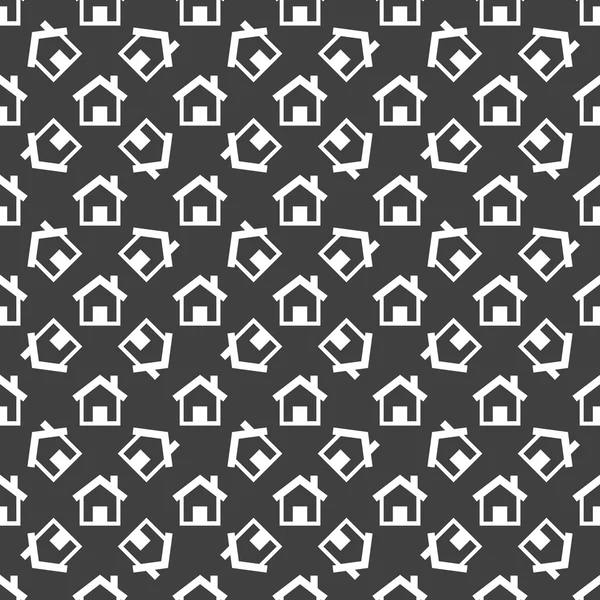 House web icon. flat design. Seamless pattern. — Stock Vector