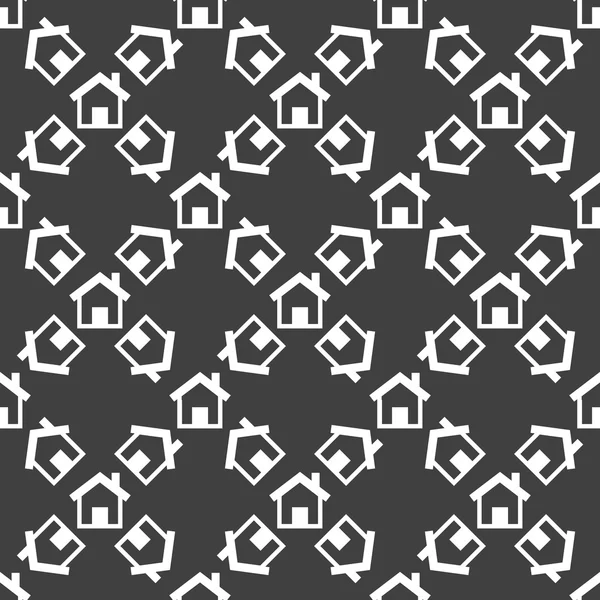 House web icon. flat design. Seamless pattern. — Stock Vector