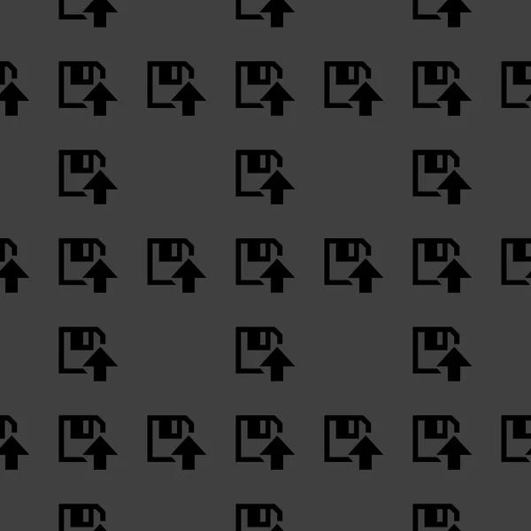 Diskette Web-Icon hochladen. flache Bauweise. nahtloses Muster. — Stockvektor