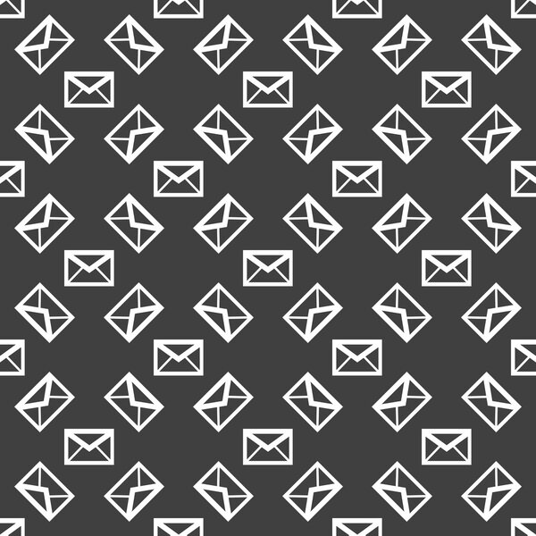 mail envelope web icon. flat design. Seamless pattern.