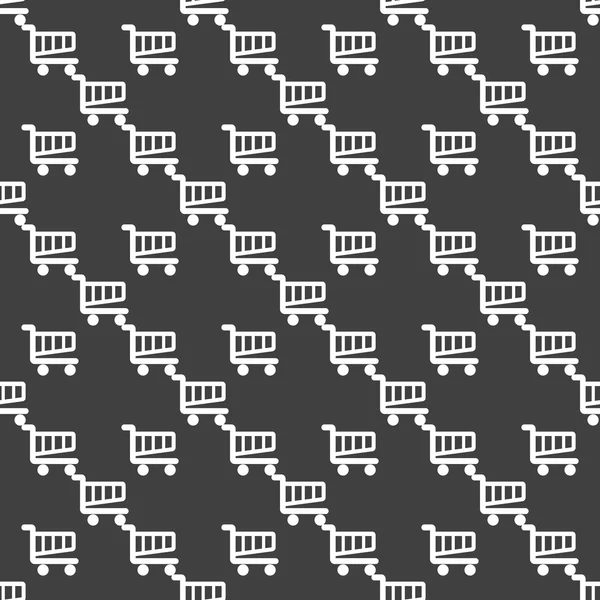 Shopping basket web icon. flat design. Seamless pattern. — Stock Vector