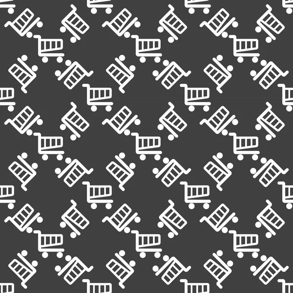 Shopping basket web icon. flat design. Seamless pattern. — Stock Vector