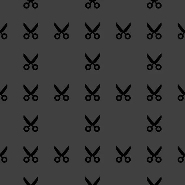 Scissors web icon. flat design. Seamless pattern. — Stock Vector