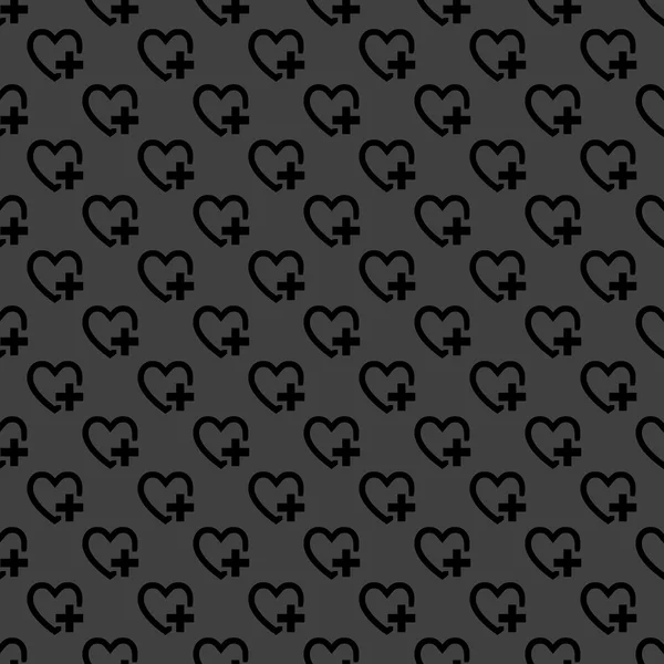 Heart web icon. flat design. Seamless pattern. — Stock Vector