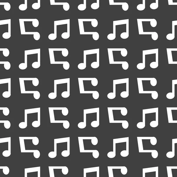 Note de musique icône web. design plat. Modèle sans couture . — Image vectorielle