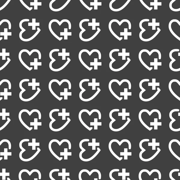 Heart web icon. flat design. Seamless pattern. — Stock Vector