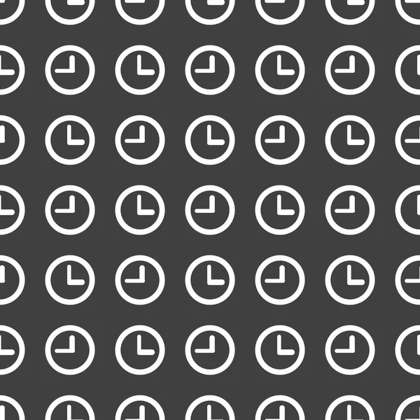 Horloge web pictogram. platte ontwerp. naadloze patroon. — Stockvector