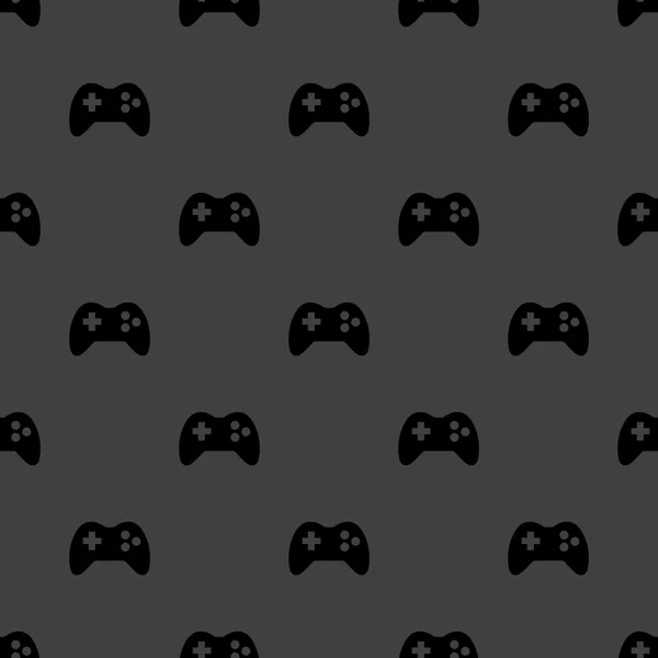 Gaming Joystick web icon. flat design. Seamless pattern. — Stock Vector
