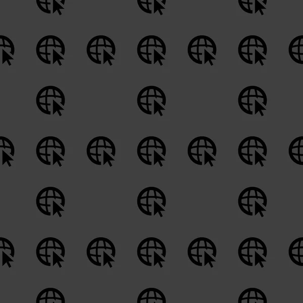 Globe web icon. flat design. Seamless pattern. — Stock Vector