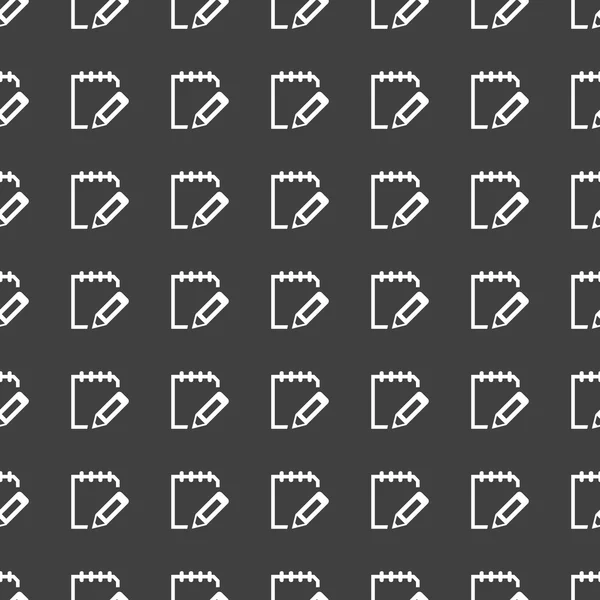 Papier pour bloc-notes Documents icône web. design plat. Modèle sans couture . — Image vectorielle