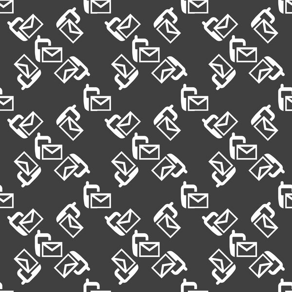 Sms web icon. flat design. Seamless pattern.