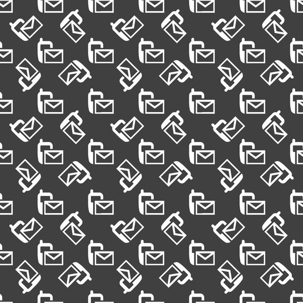 Sms web icon. flat design. Seamless pattern.
