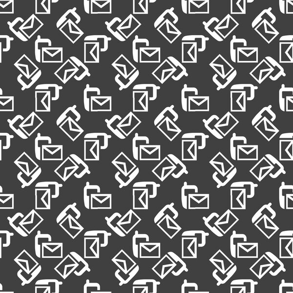 Sms web icon. flat design. Seamless pattern.