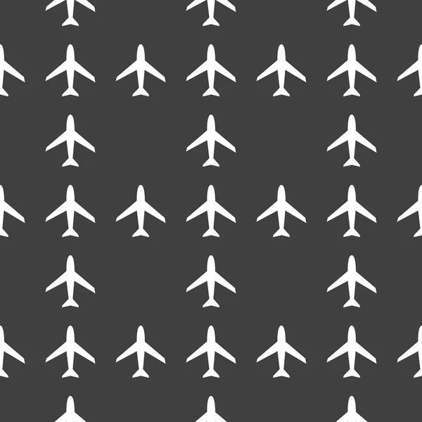 Plane web icon. flat design. Seamless pattern. — Stock Vector