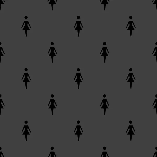 女性トイレの web アイコン。フラットなデザイン。シームレス パターン. — ストックベクタ