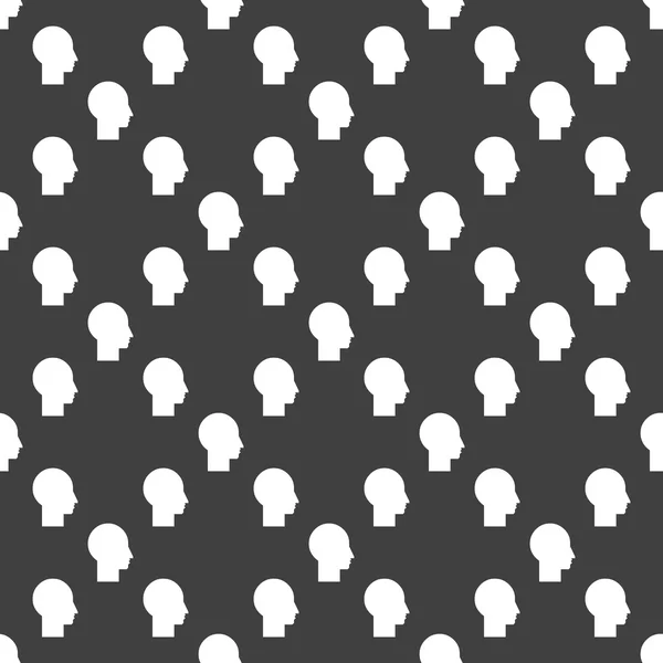 Man silhouette profile picture web icon. flat design. Seamless pattern. — Stock Vector