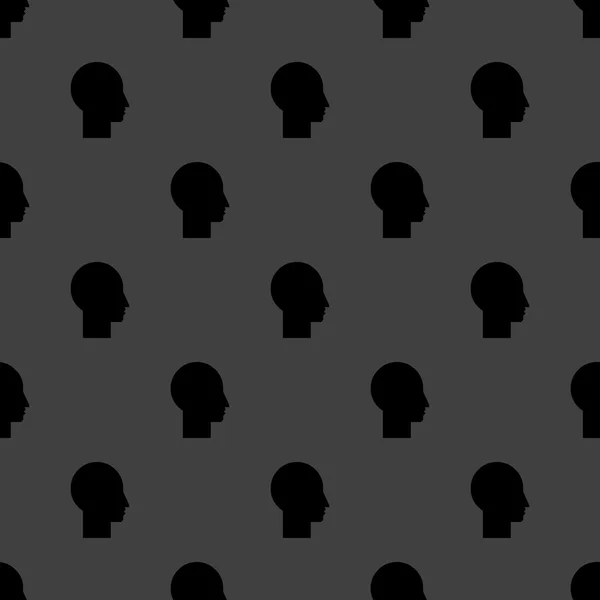 Man silhouette profile picture web icon. flat design. Seamless pattern. — Stock Vector