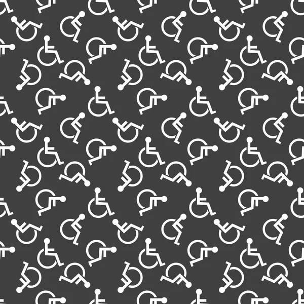Handicap web pictogram. platte ontwerp. naadloze patroon. — Stockvector