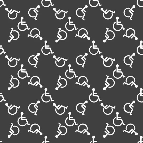 Handicap web pictogram. platte ontwerp. naadloze patroon. — Stockvector