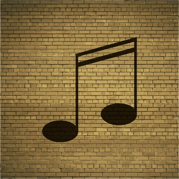 Elementos musicales notas icono web, diseño plano — Archivo Imágenes Vectoriales