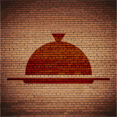 Restoran cloche. düz modern web düğme ve metin için yer