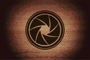fotoğraf kamera diyafram. düz modern web düğme ve metin için yer