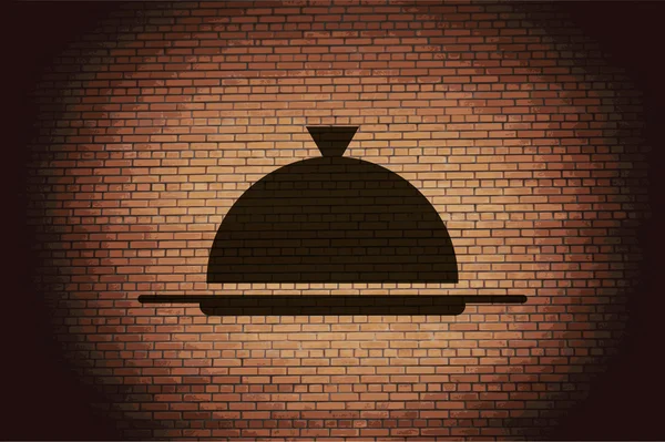 Restoran cloche. düz modern web düğme ve metin için yer