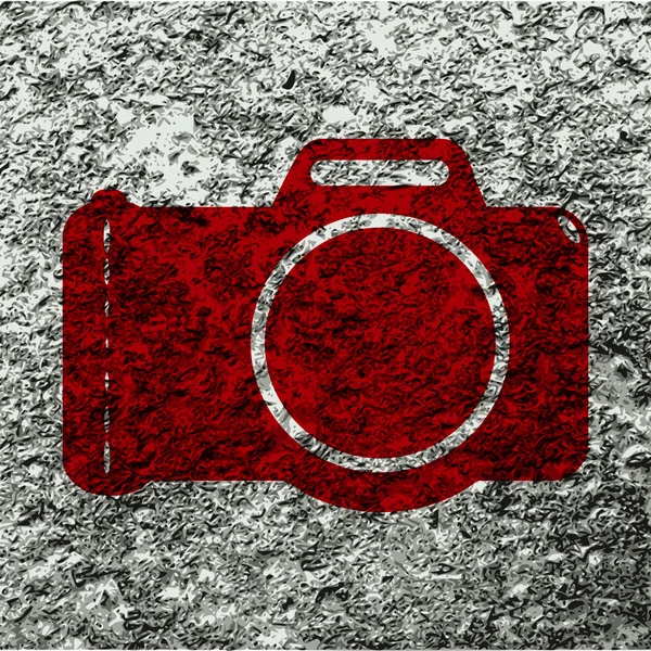 Fotocamera. platte moderne web knop en ruimte voor uw tekst — Stockvector