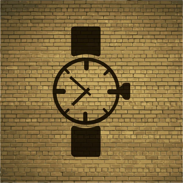 Watch,clock. Flat modern web button and space for your text. — Stock Vector