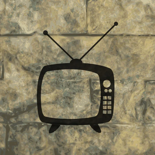 Retro tv. düz modern web düğme ve metin için yer. — Stok Vektör