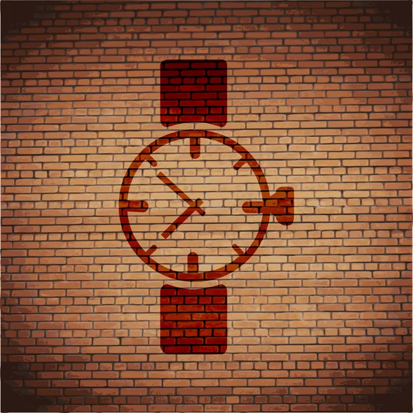 腕時計, 時計。フラットな近代的な web ボタンおよびテキストのスペース. — ストックベクタ