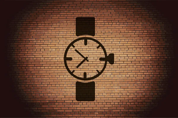 腕時計, 時計。フラットな近代的な web ボタンおよびテキストのスペース. — ストックベクタ