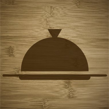 Restoran cloche. düz modern web düğme ve metin için yer